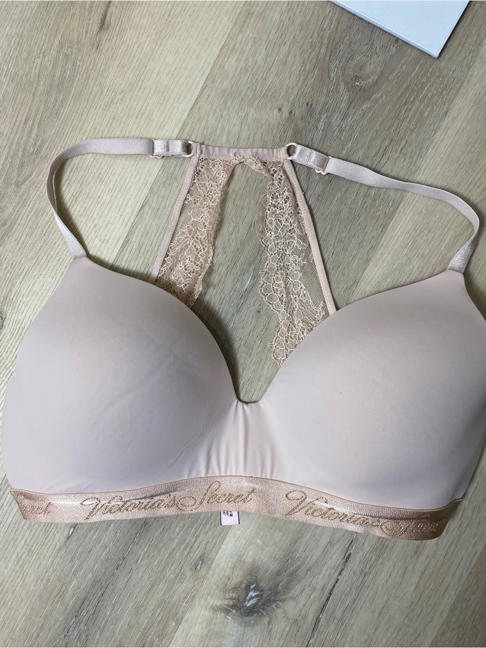 Victoria's Secret Nude Blush Lace-Racerback T-Shirt Bra